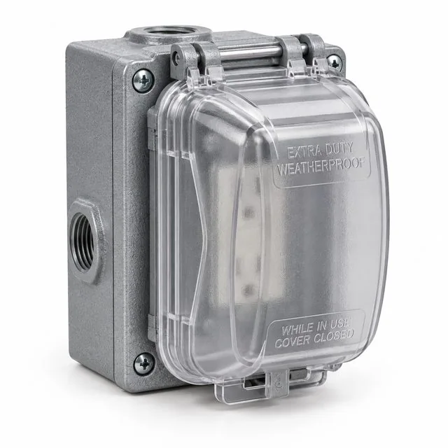 Weatherproof outdoor boxes and in-use covers