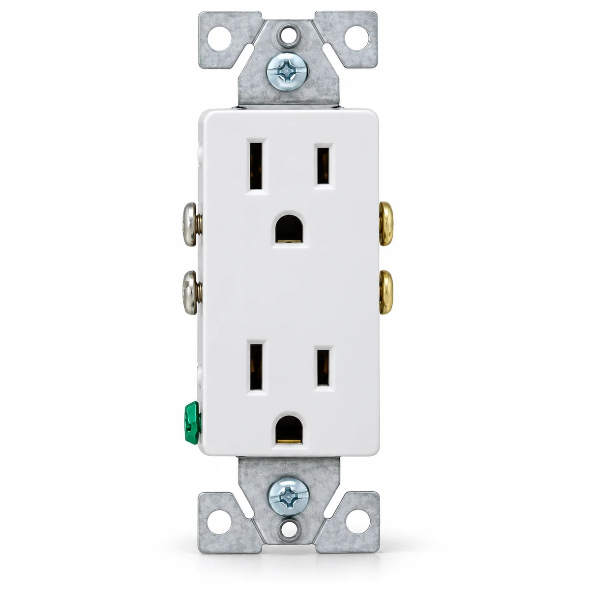 Eaton 15A Decora Duplex Receptacle TR White